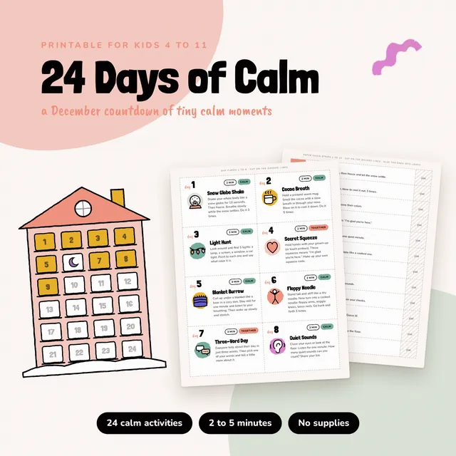24 Days of Calm printable preview