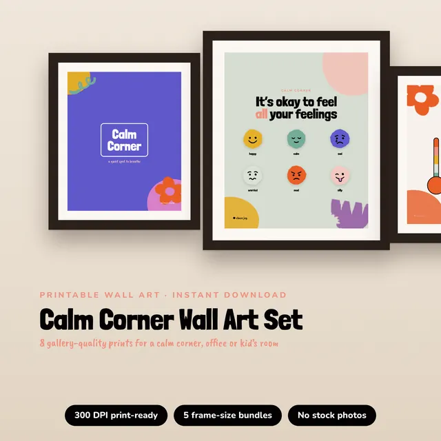 Calm Corner Wall Art Set printable preview
