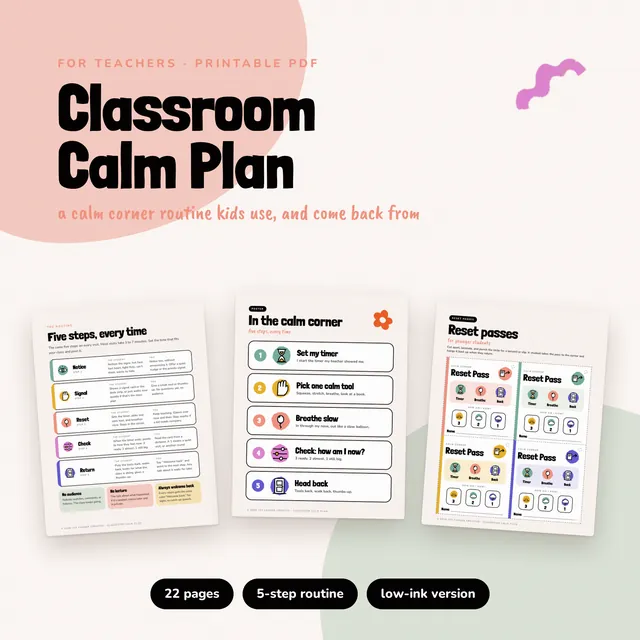 Classroom Calm Plan printable preview