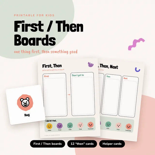 First / Then Boards printable preview