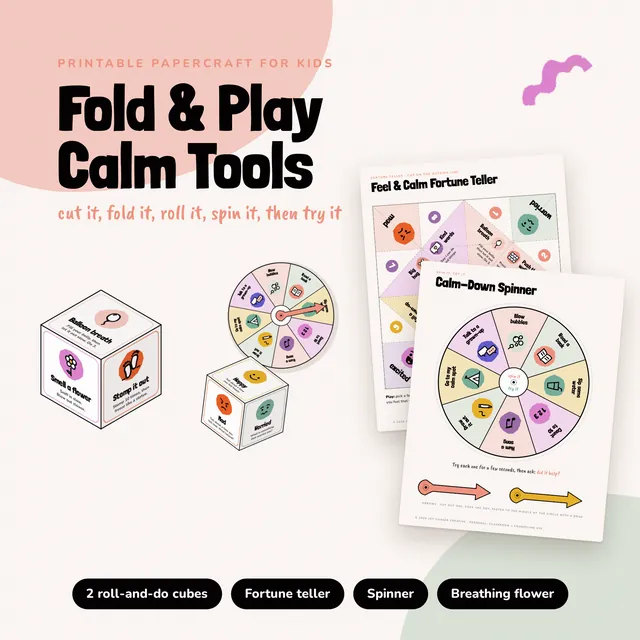 Fold & Play Calm Tools printable preview