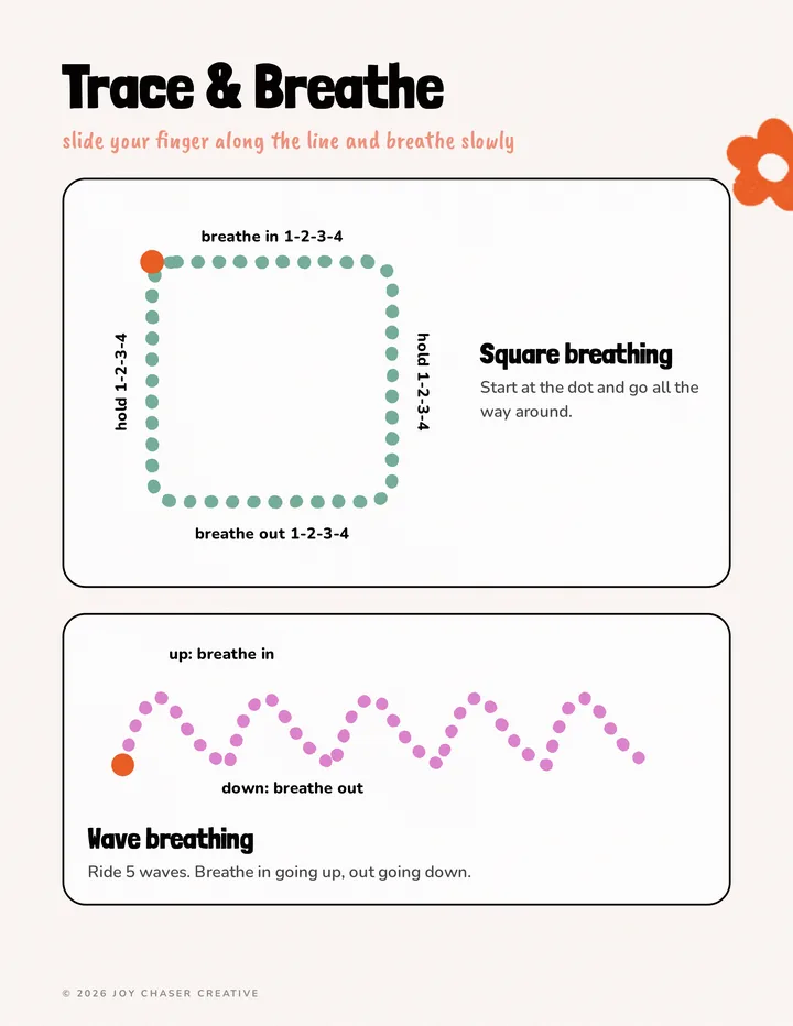 Trace & Breathe printable page
