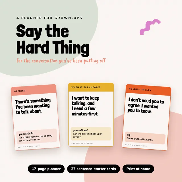 Say the Hard Thing printable preview