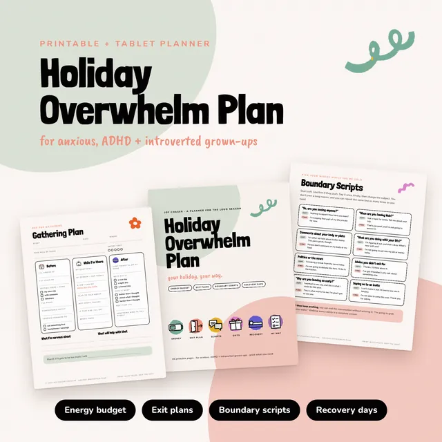 Holiday Overwhelm Plan printable preview