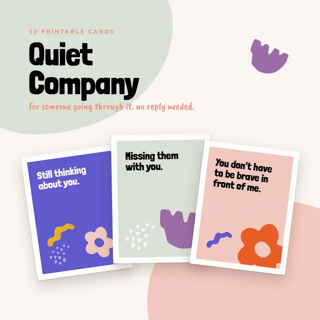 Quiet Company: No Reply Needed Cards printable preview