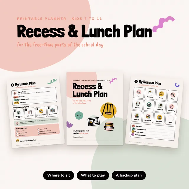 Recess & Lunch Plan printable preview