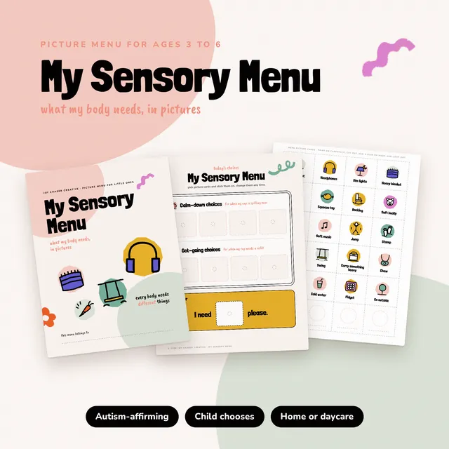 My Sensory Menu printable preview