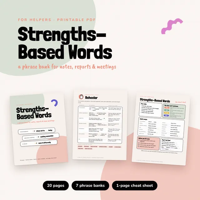 Strengths-Based Words printable preview