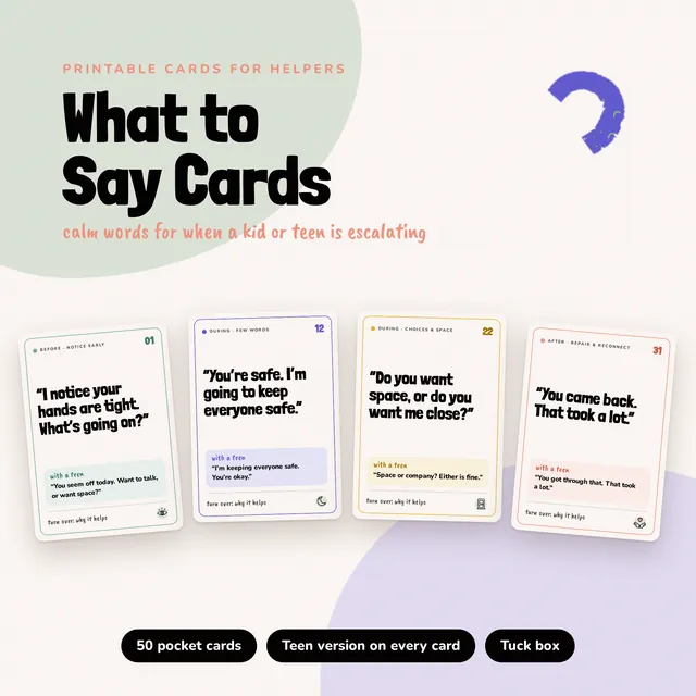 What to Say Cards printable preview