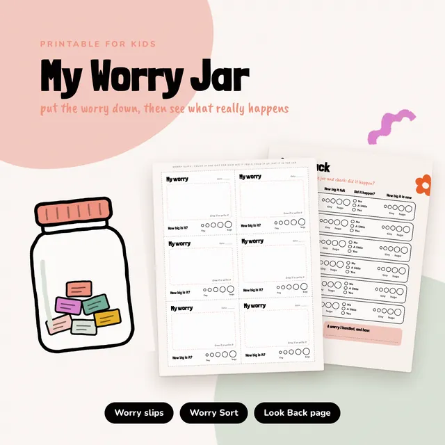 My Worry Jar printable preview